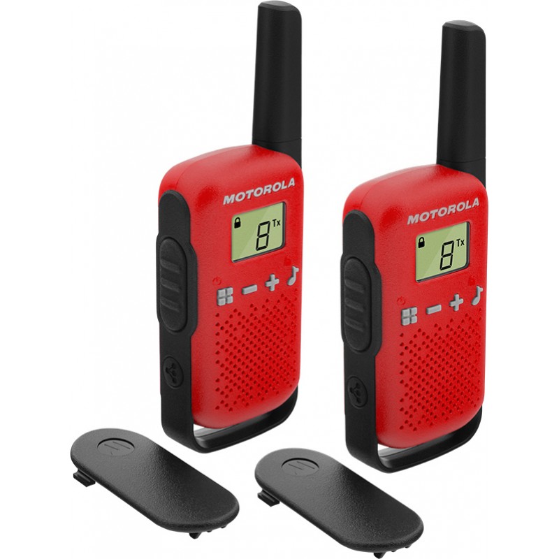 Motorola TLKR T42 16 Chanells 4 km Walkie Talkie Σετ 2 Τεμαχια Red